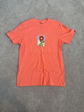 Vans Orange/Peach Graphic Slim Tee with Floral design